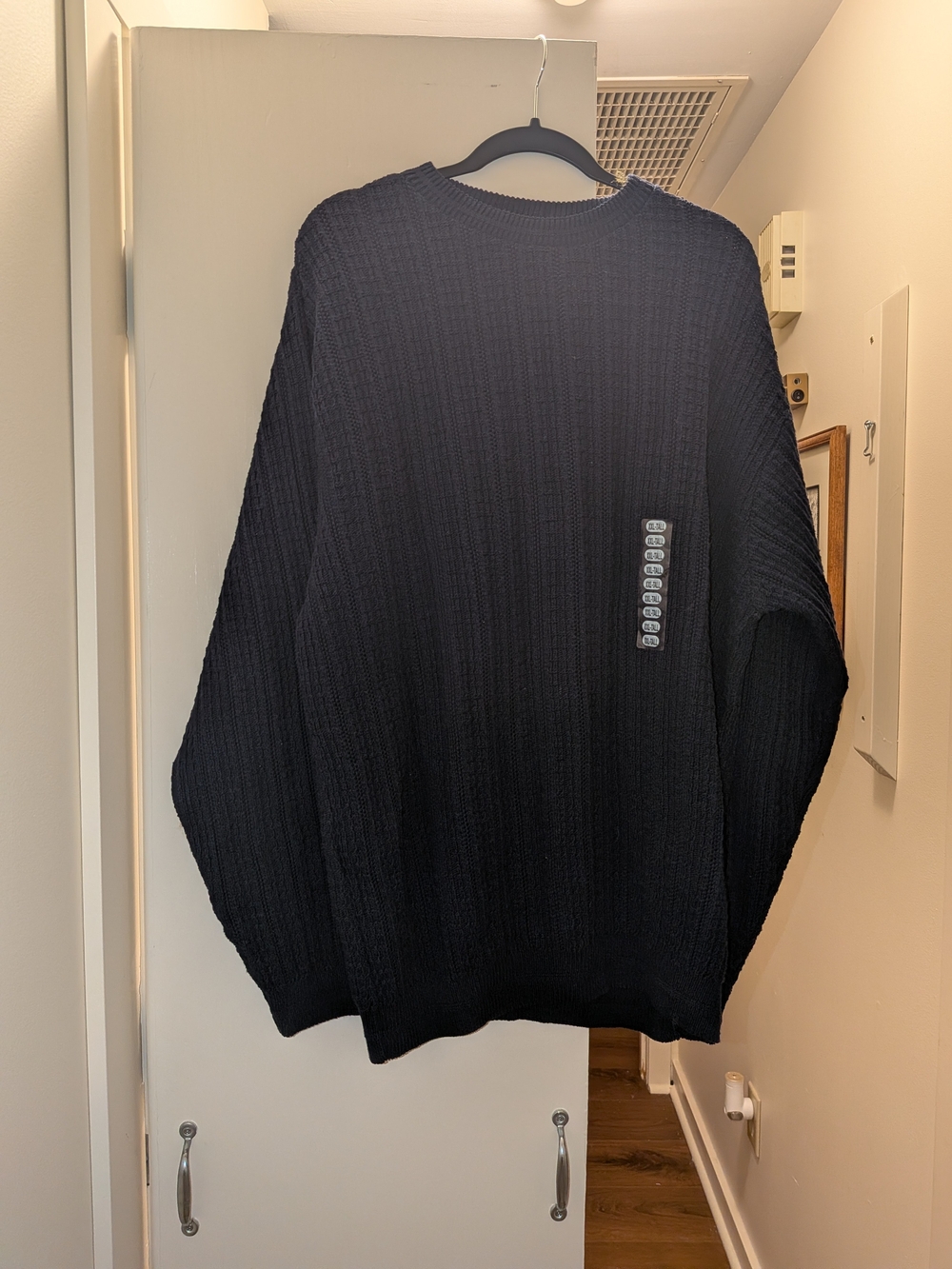 Men's bill blass Navy Blue Ribbed Crewneck Sweater 2X Tall